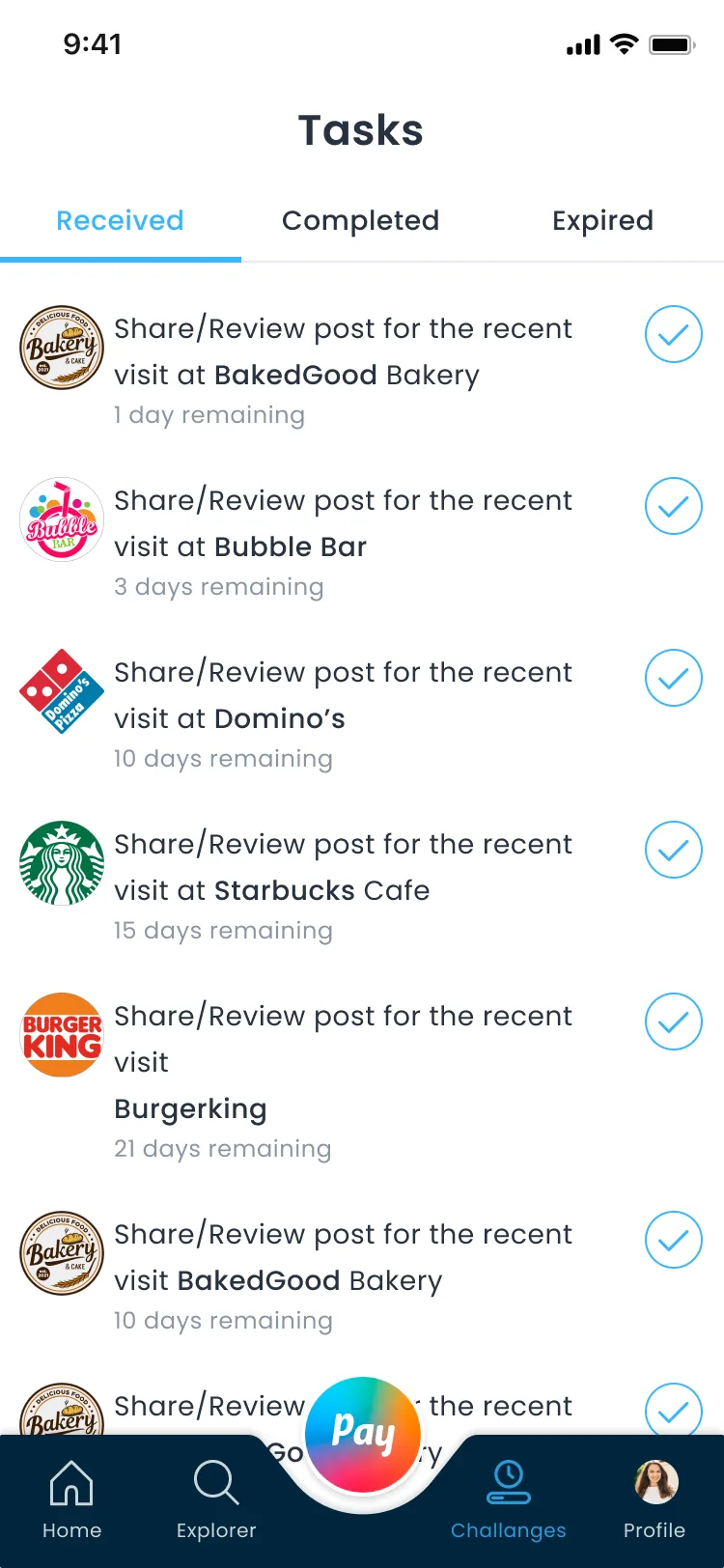 InfluApp project screen 2
