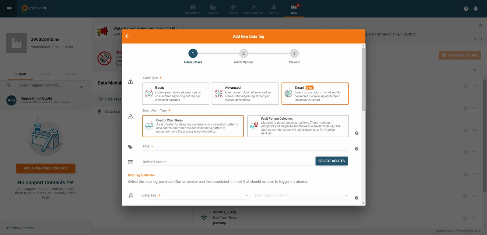 opsCTRL project screen 2